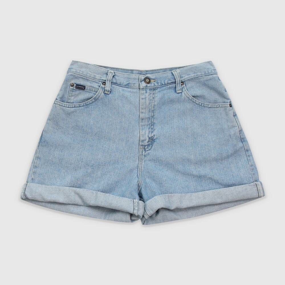 Vintage 90s Light Wash Cuffed Denim Shorts